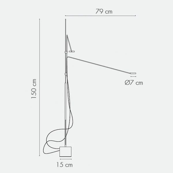 TECLA 2ST NE TECLA black/steel/black// напольный LED 2700K 2х5  х   