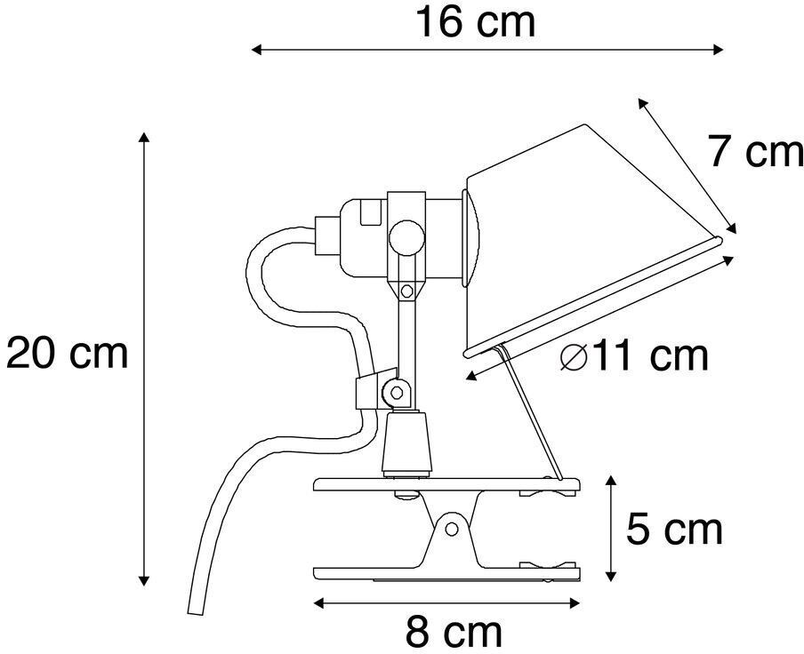 A010810 TOLOMEO micro pinza grey/red// переносной E14 1х60  х   