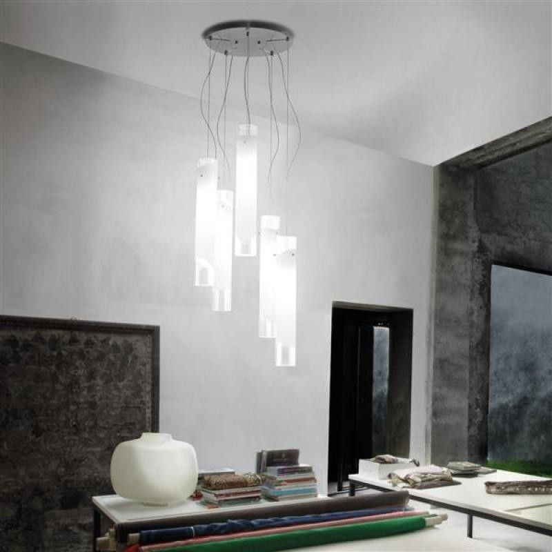 LIO SP5 BC/CR NI  nickel satin/clear/white// подвесной E27 5х100  х   