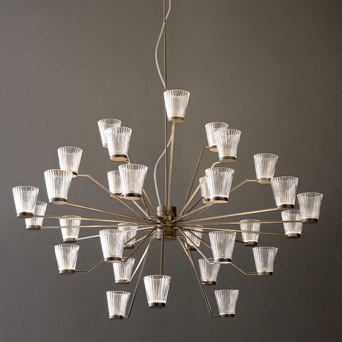 CANALETTO 30S BS+CO CANALETTO Bronzo spazzolato/Cristallo// подвесной LED 30х4.5  х   