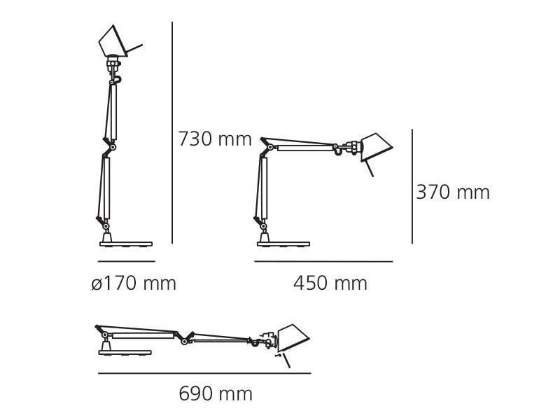A011810 TOLOMEO micro anidized red/anidized red// настольный E14 1х60  х   