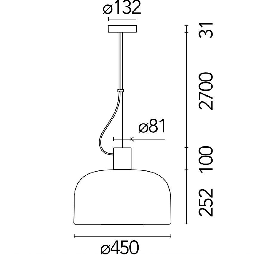 F1081026 BELLHOP GLASS CIOKO/WHITE// подвесной E27 1х30  х   