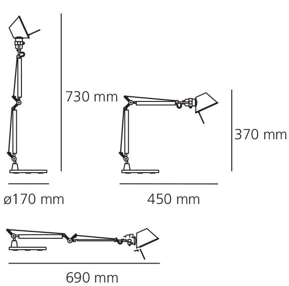 0011 820A TOLOMEO micro white/ светильник настольный E14 1х40  х   