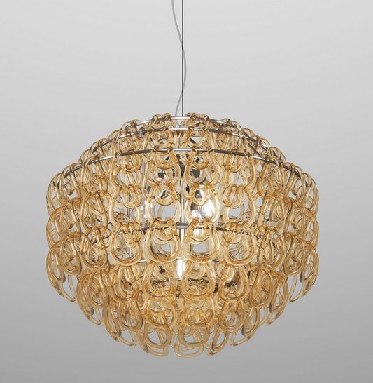 GIOGALI SP 60 OR AM GIOGALI gold/crystal amber// подвесной E27 3х77  х   
