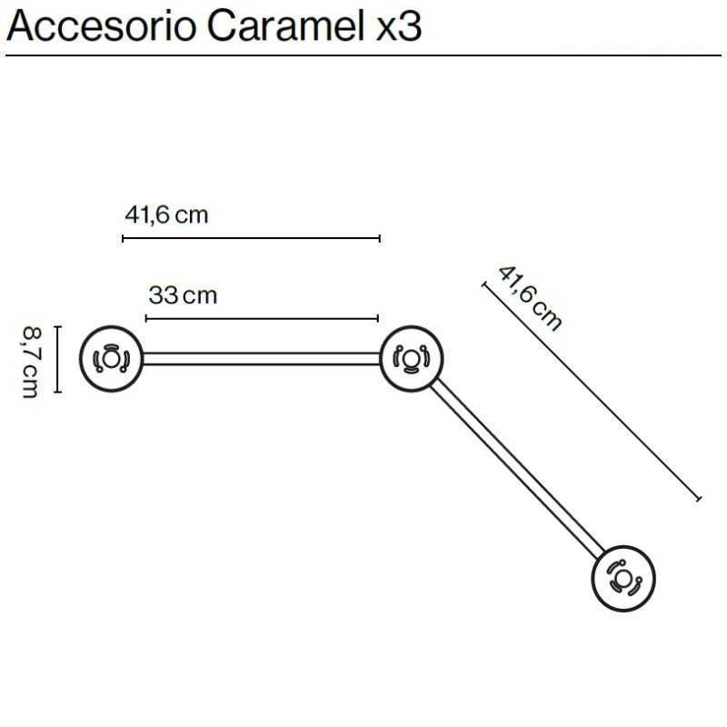 CARAMEL 3 ПЛАФОНА CARAMEL  matt gold/multicolor// настенный  1х11.5  2х8.5   