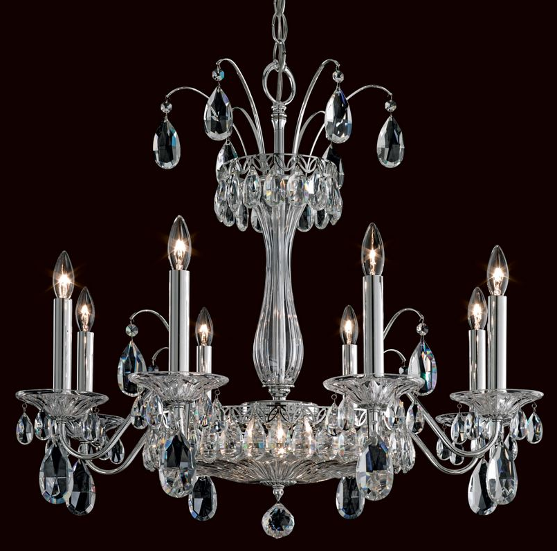 FL7708 40 H FONTANA LUCE блестящее серебро/прозрачный// подвесной E14 10х40  х   