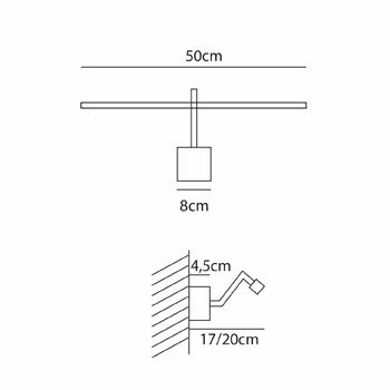 ZETA 50 OR ZETA матовое золото///белый подсветка для картин LED 2700K 1х4,8  х   