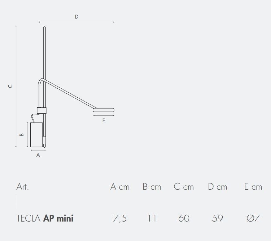 TECLA AP MINI NE TECLA black/steel/black//matt настенный LED 2700K 1х4.1  х   