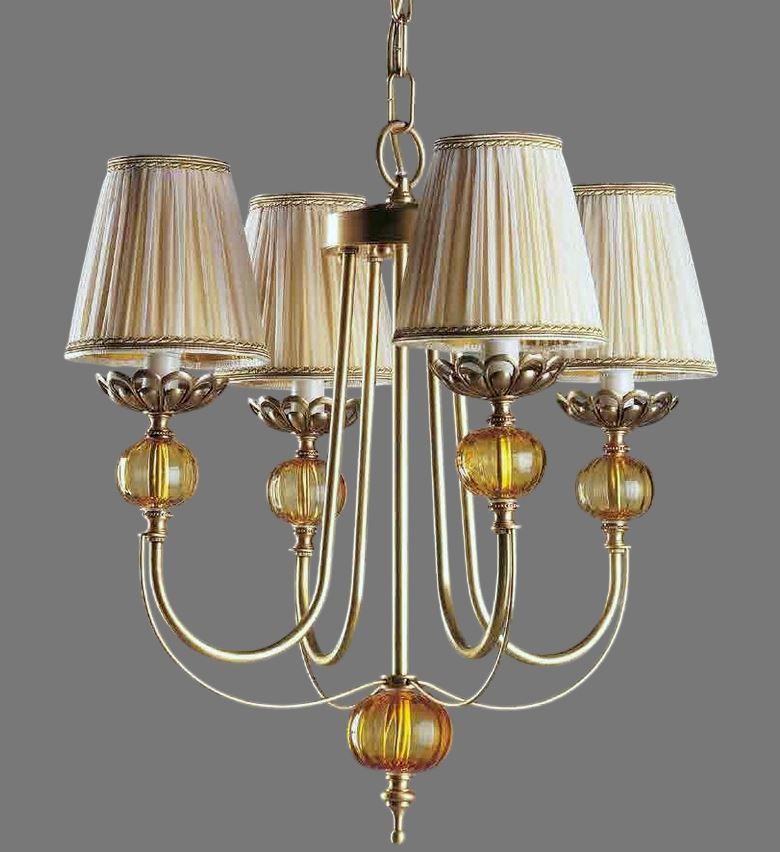 L 846 P  antique gold-amber/ivory// подвесной E14 4х40  х   