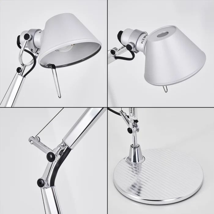 A011800 TOLOMEO micro aluminium/aluminium// настольный E14 1х60  х   
