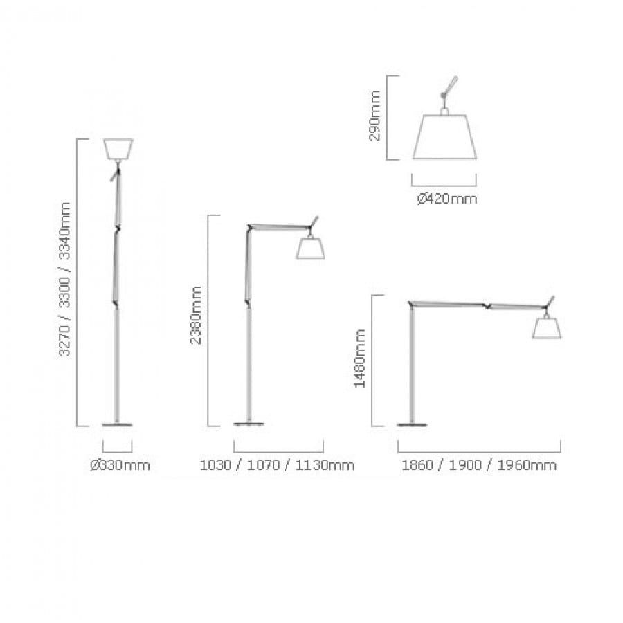 Tolomeo Mega Terra  TOLOMEO mega black/black// напольный E27 LED 1х21  х   