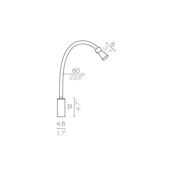 ACAM.002489_01 G+T AP Polished nickel/dark brown//matt настенный LED 1х  1х3   