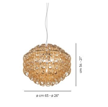 GIOGALI SP 60 OR AM GIOGALI gold/crystal amber// подвесной E27 3х77  х   