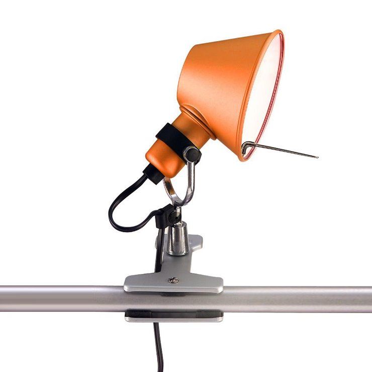 A010860 TOLOMEO micro pinza orange/orange// переносной E14 1х60  х   