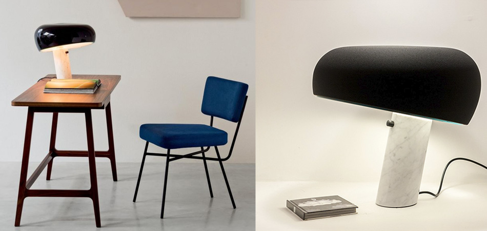 настольный светильник из мрамора Snoopy, FLOS, дизайн Achille & Pier Giacomo Castiglioni
