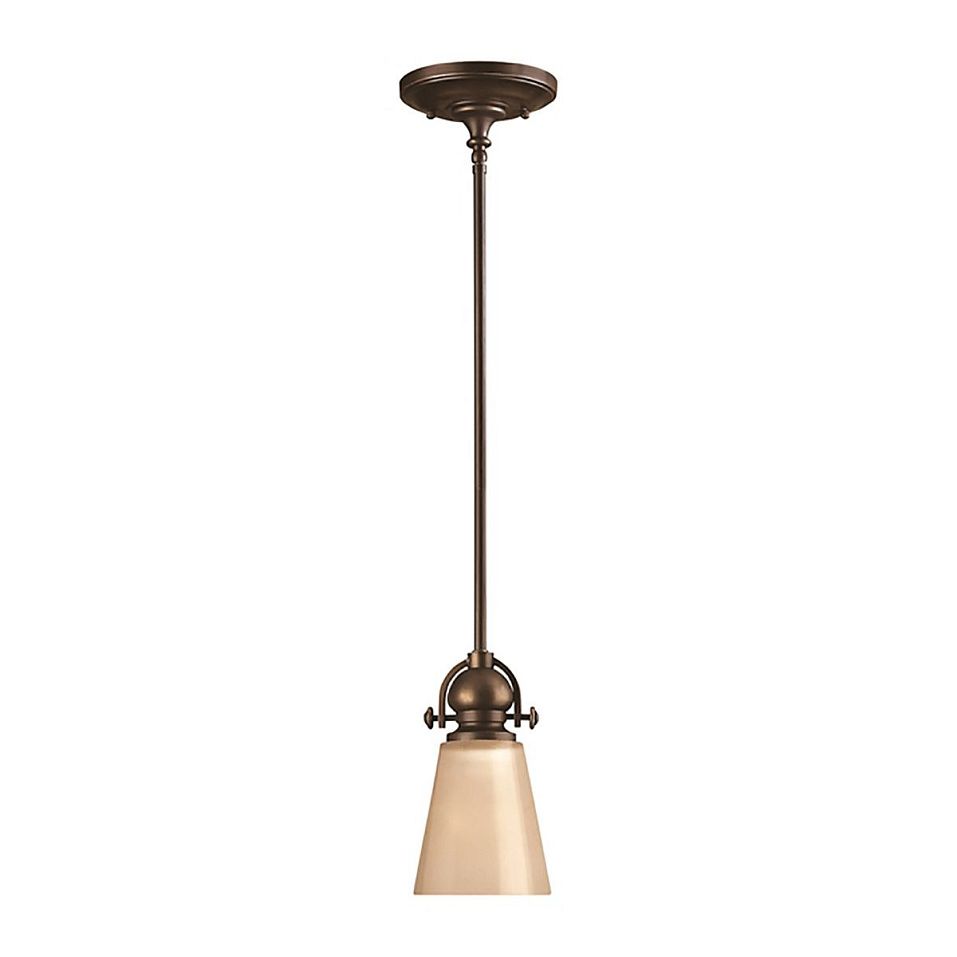 HK-MAYFLOWER-P-A MAYFLOWER Olde Bronze/Etched Amber// подвесной E27 1х60  х   