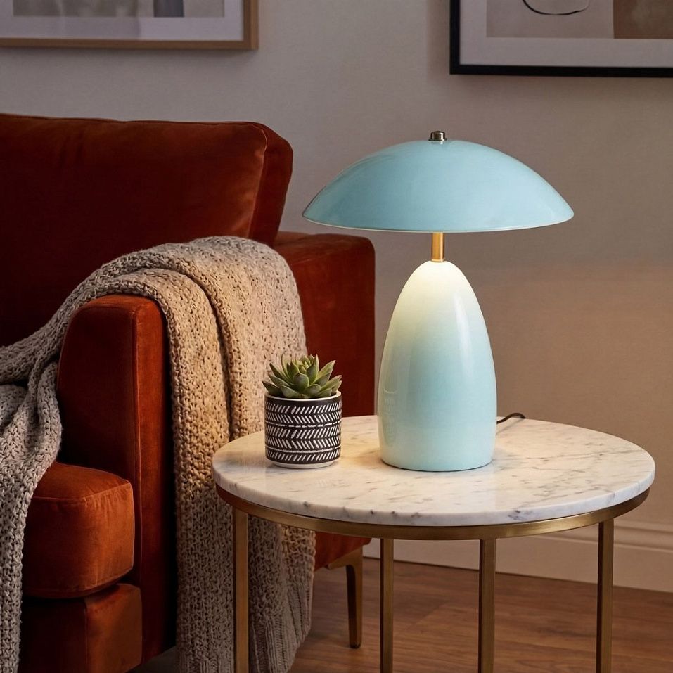 ALM-POPPY-TL-M-CB  POPPY Cerulean Light Blue/Brass/Light Blue//matt настольный  1х11.5  х   