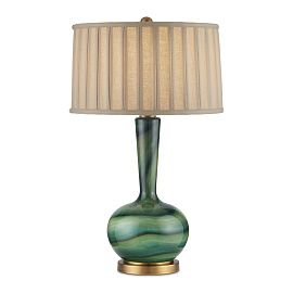 QNC-LAMARTINE-TL LAMARTINE Green /Antique Brass/Beige// настольный E27 1х60  х  QNC-LAMARTINE-TL