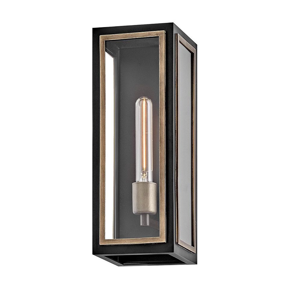 QN-SHAW-1M-BK SHAW Black / Burnished Bronze  /Clear// настенный E27 1х40  х   