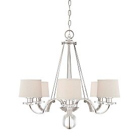 QZ-SUTTON-PLACE6 SUTTON PLACE Imperial Silver/Milano Linen// подвесной E27 6х60  х  QZ-SUTTON-PLACE6