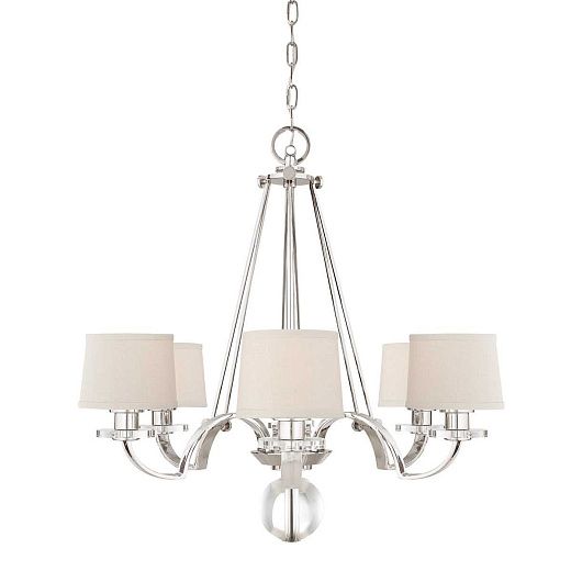 QZ-SUTTON-PLACE6 SUTTON PLACE Imperial Silver/Milano Linen// подвесной E27 6х60  х  QZ-SUTTON-PLACE6