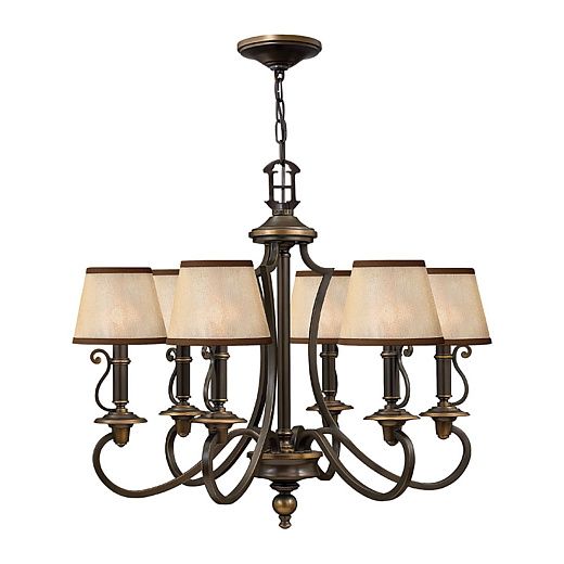 HK-PLYMOUTH6 PLYMOUTH Olde Bronze/light amber organza// подвесной E14 6х60  х  HK-PLYMOUTH6