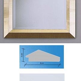 206RMO85/206 rett 50x50/66x66 Зеркало, gold foil, дерево/стекло, 66х66х3 см  206RMO85/206 rett 50x50/66x66