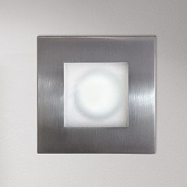 0301-00-00 NS SQUARE brushed steel///white встраиваемый GU5.3 1х50  х  0301-00-00 NS