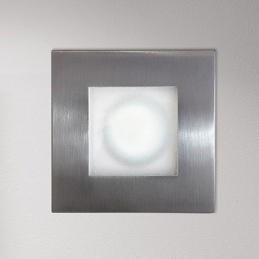 0301-00-00 NS SQUARE brushed steel///white встраиваемый GU5.3 1х50  х  0301-00-00 NS