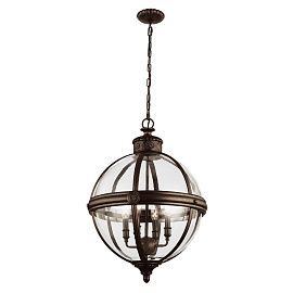 FE-ADAMS-4P-BRZ ADAMS British Bronze /British Bronze /Clear// подвесной E14 4х60  х  FE-ADAMS-4P-BRZ