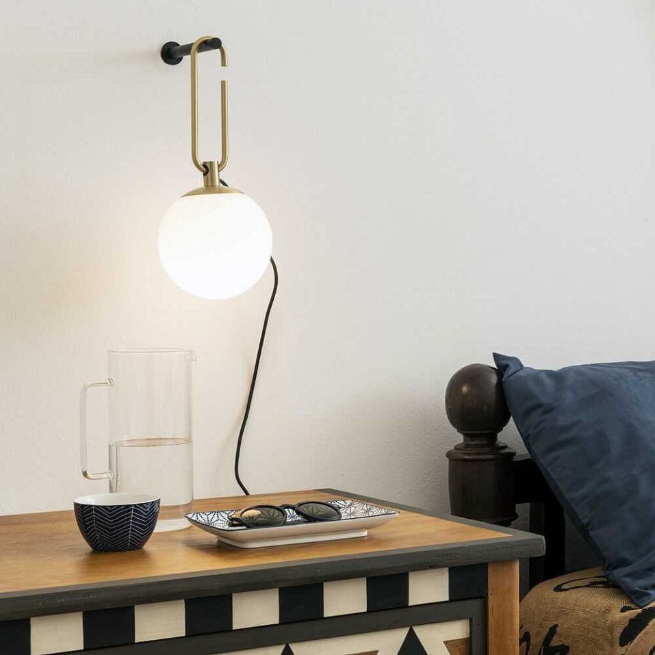 1277010A  NH black/brass/white// настенный E14 LED 1х5  х   