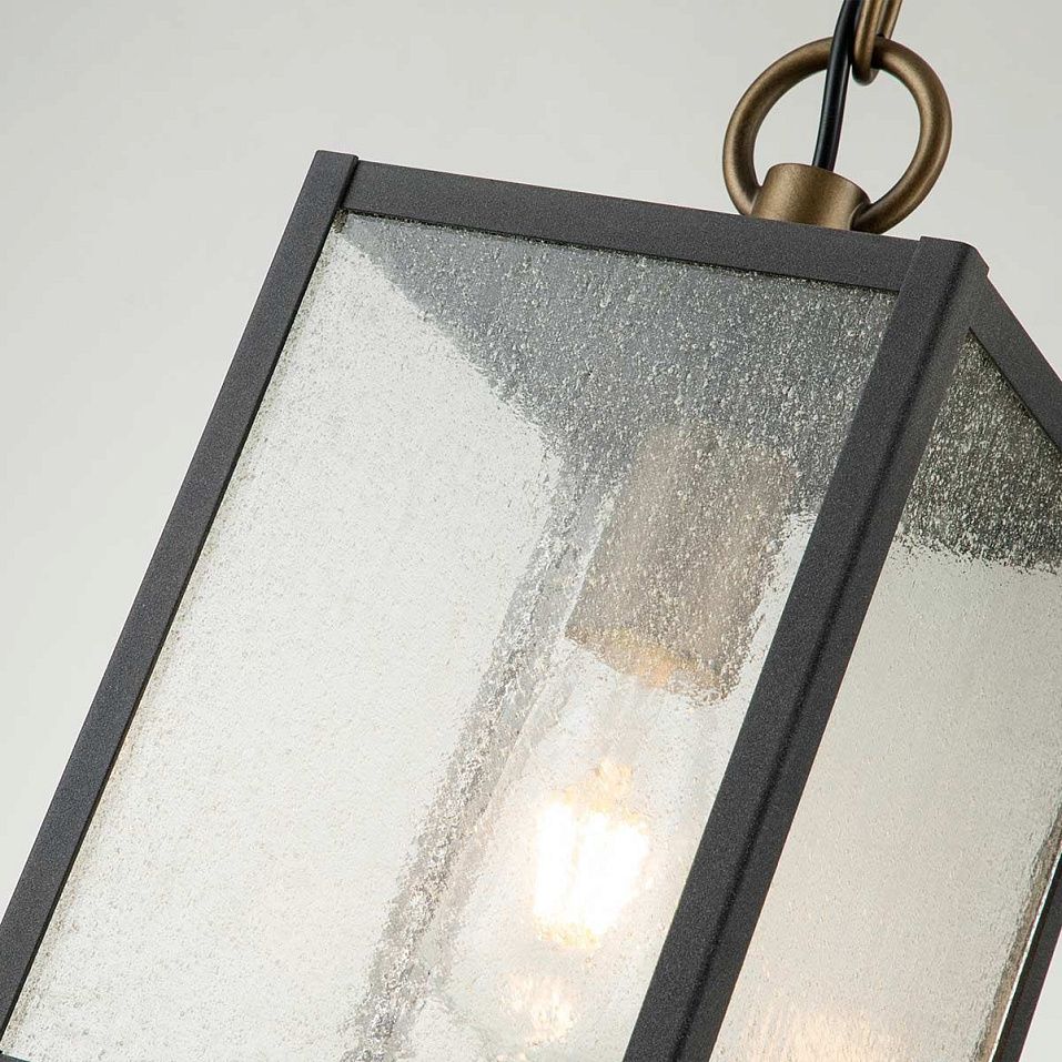QN-LAHDEN8-M-WZC LAHDEN Weathered Zinc/Brass/Clear Seeded// подвесной E27 1х60  х   