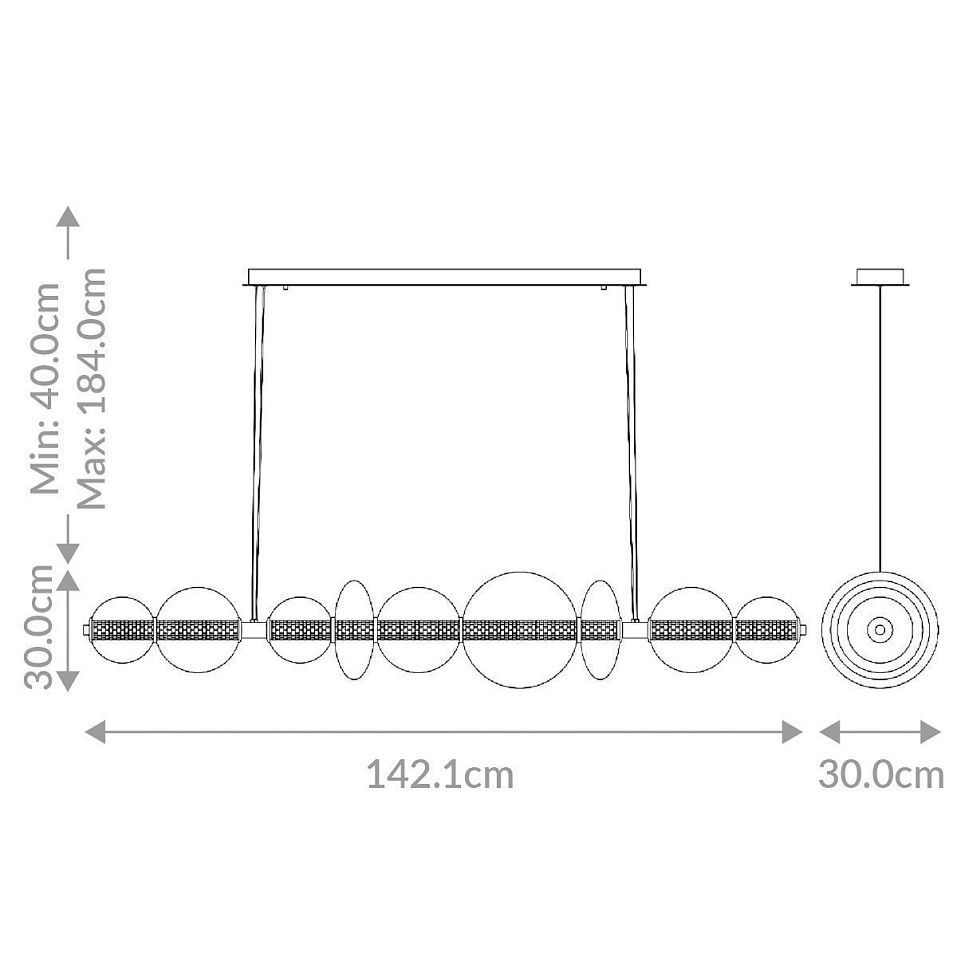 QN-ATOMO-LP7-PC ATOMO Polished Chrome/Clear// подвесной LED 1х46  х   