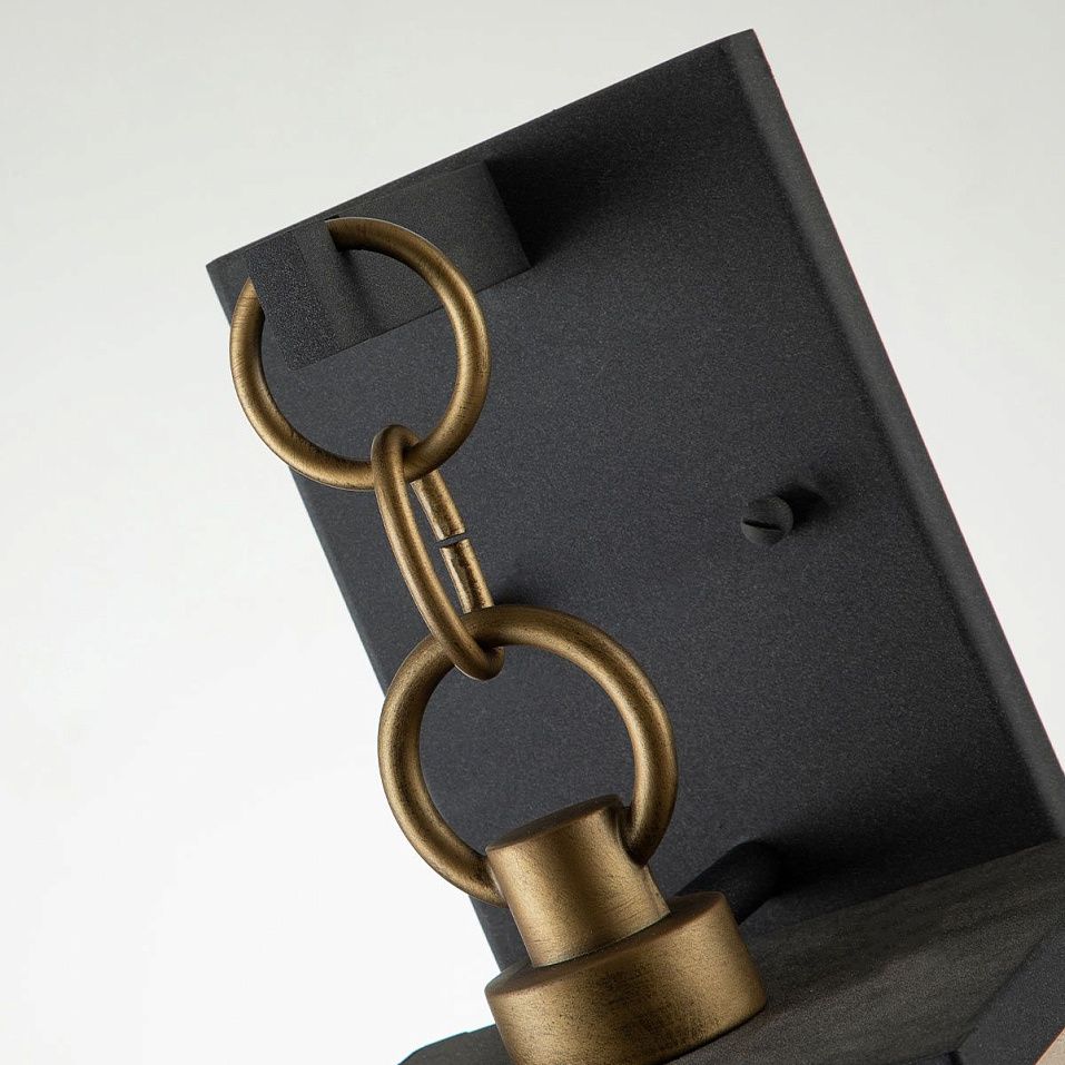 QN-LAHDEN2-M-WZC LAHDEN Weathered Zinc/Brass/ Clear Seeded// настенный E27 1х60  х   