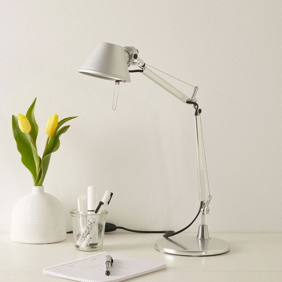 A011800 TOLOMEO micro aluminium/aluminium// настольный E14 1х60  х   