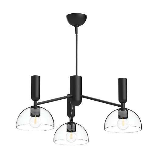 ALM-JUDE3-MB-CL JUDE Matte Black/Clear// подвесной E27 3х60  х  ALM-JUDE3-MB-CL