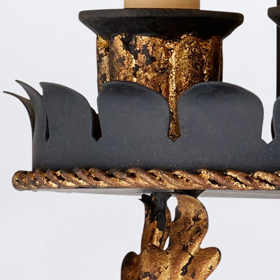 QNC-DUKE-3WB-ZBG DUKE Zanzibar Gold Leaf / Zanzibar Black /Black// настенный E14 3х40  х   