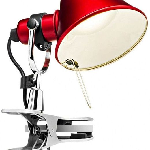 A010810 TOLOMEO micro pinza grey/red// переносной E14 1х60  х  A010810