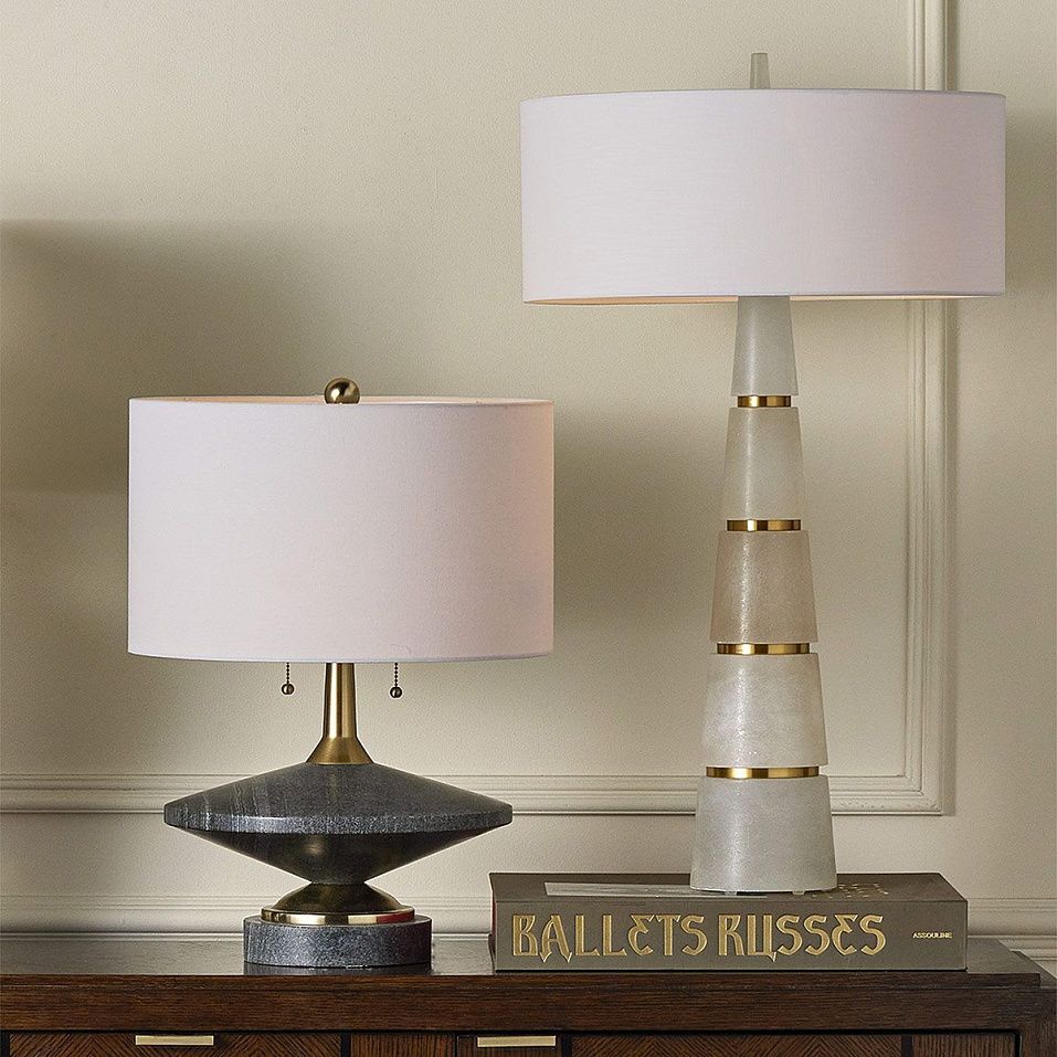 QNC-ELEANORA-TL  ELEANORA Natural Brass/Off White// настольный E27 2х100  х   