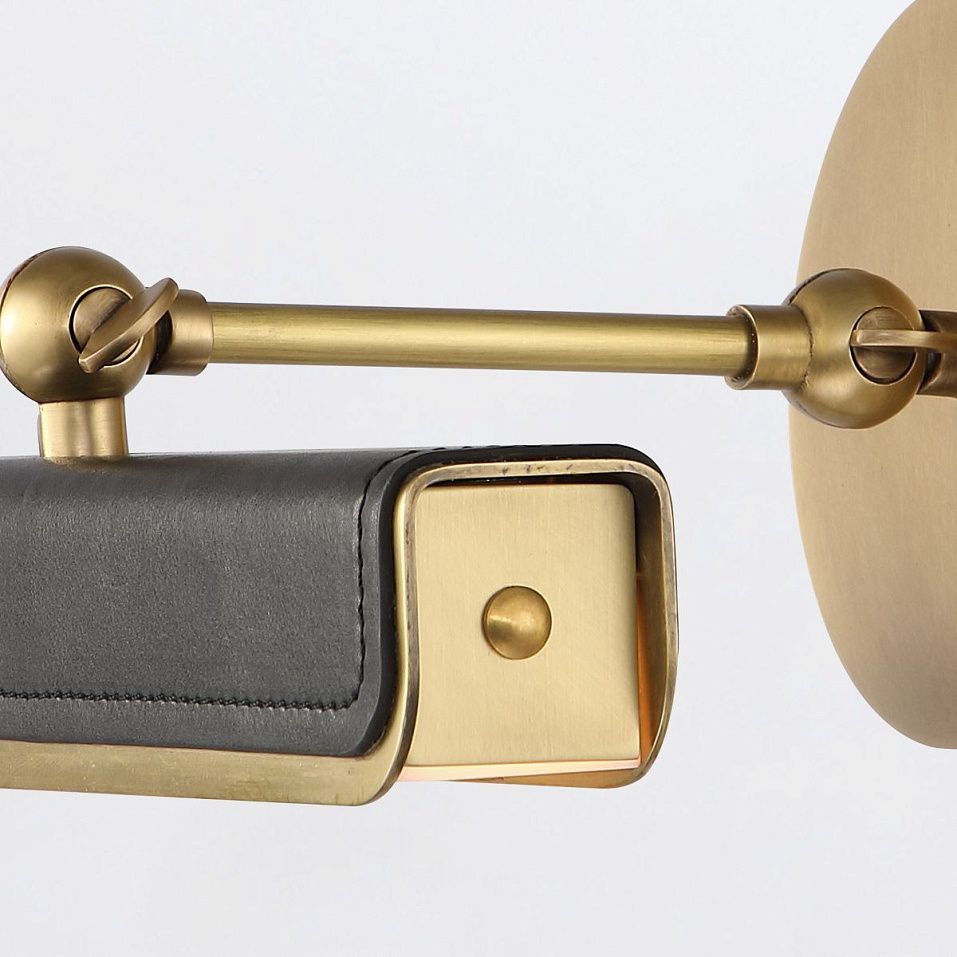 QN-VALISE-PL-S-VBS-TL  VALISE Vintage Brass/Tuxedo Leather /// Frosted подсветка для картин LED 1х10   