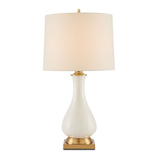 QNC-LYNTON-TL LYNTON Cream Crackle / Brass/White// настольный E27 х100  х  QNC-LYNTON-TL
