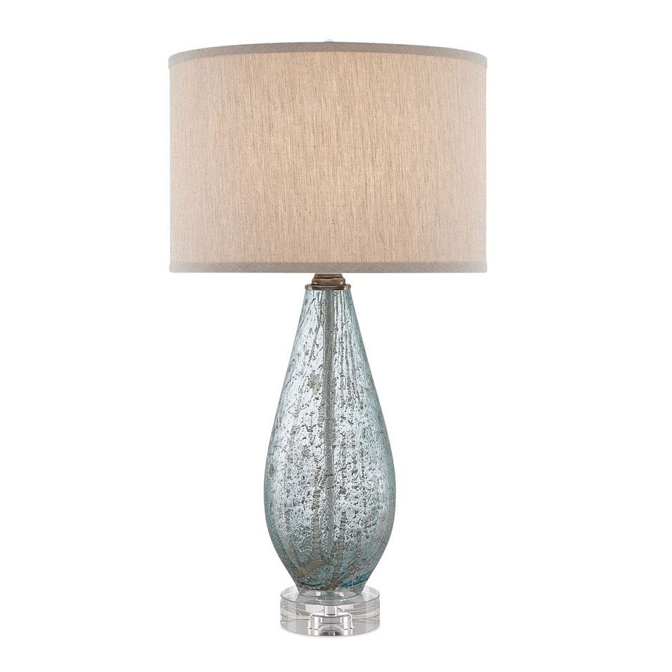 QNC-OPTIMIST-TL-BLUE OPTIMIST Pale Blue Speckle / Nickel/Natural// настольный E27 1х100  х   