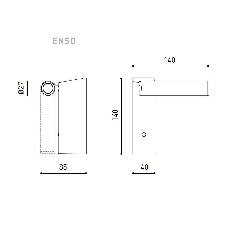 A5720000NT ENSO Textured black///clear настенный  1х2.1  х   