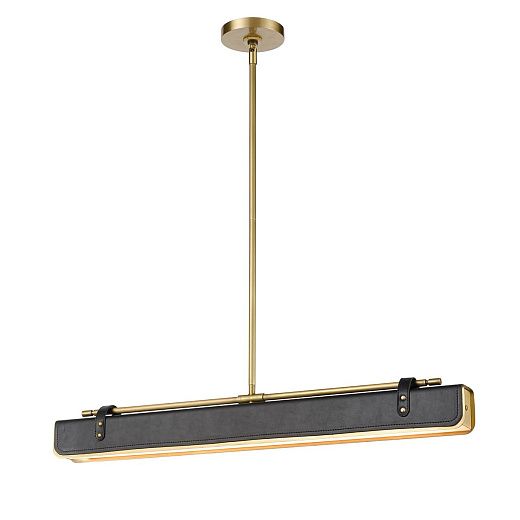 QN-VALISE-LP80-VBS-TL VALISE Vintage Brass/Tuxedo Leather ///matt подвесной LED 1х30  х  QN-VALISE-LP80-VBS-TL