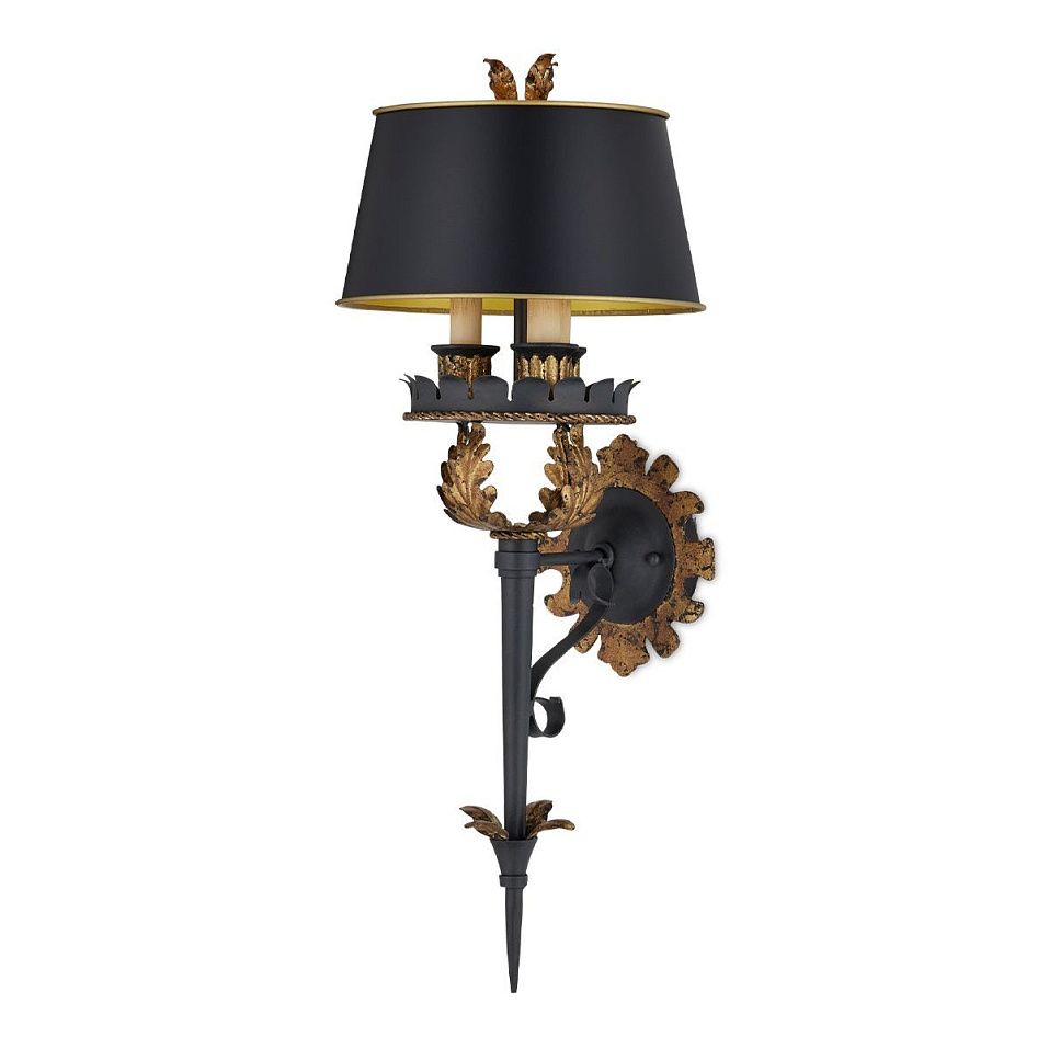 QNC-DUKE-3WB-ZBG DUKE Zanzibar Gold Leaf / Zanzibar Black /Black// настенный E14 3х40  х   