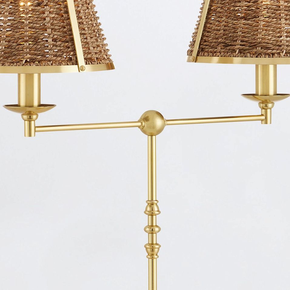 QNC-DEAUVILLE-TL2  DEAUVILLE Polished Brass /natural// настольный E14 2х40  х   