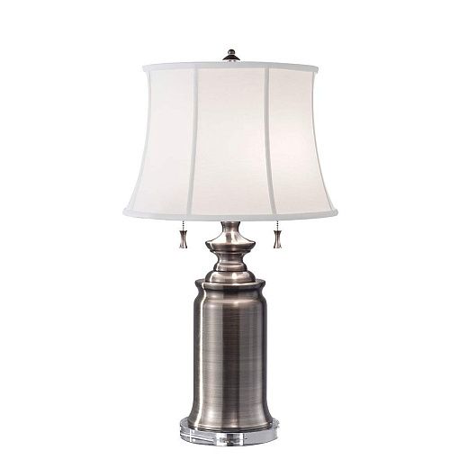 FE-STATEROOM-TL-AN STATEROOM Antique Nickel /True White cotton// настольный E27 2х60  х  FE-STATEROOM-TL-AN