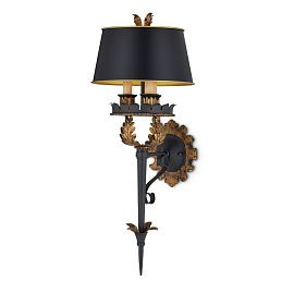 QNC-DUKE-3WB-ZBG DUKE Zanzibar Gold Leaf / Zanzibar Black /Black// настенный E14 3х40  х  QNC-DUKE-3WB-ZBG
