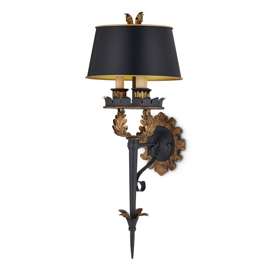 QNC-DUKE-3WB-ZBG DUKE Zanzibar Gold Leaf / Zanzibar Black /Black// настенный E14 3х40  х   