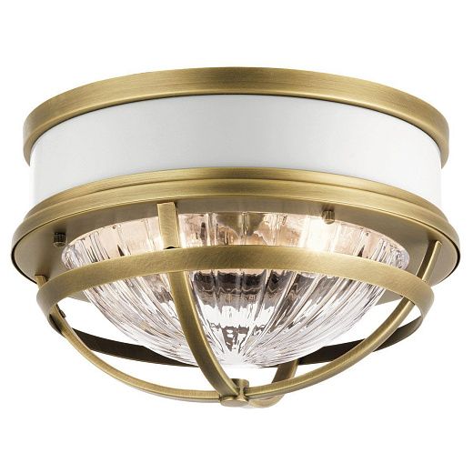 QN-TOLLIS-F-NBR TOLLIS Natural Brass & White /Clear Ribbed// потолочный E27 2х40  х  QN-TOLLIS-F-NBR
